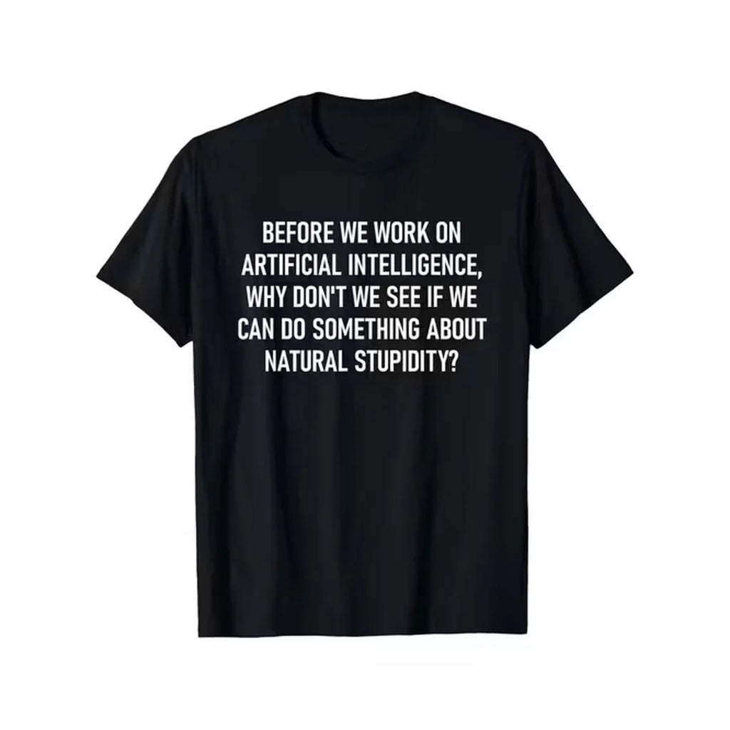 item picture funny ai joke t shirt suitable for men women 100 cotton casual short sleeve tee with tech humor print s xxxl sizes casual attire christmas gift for