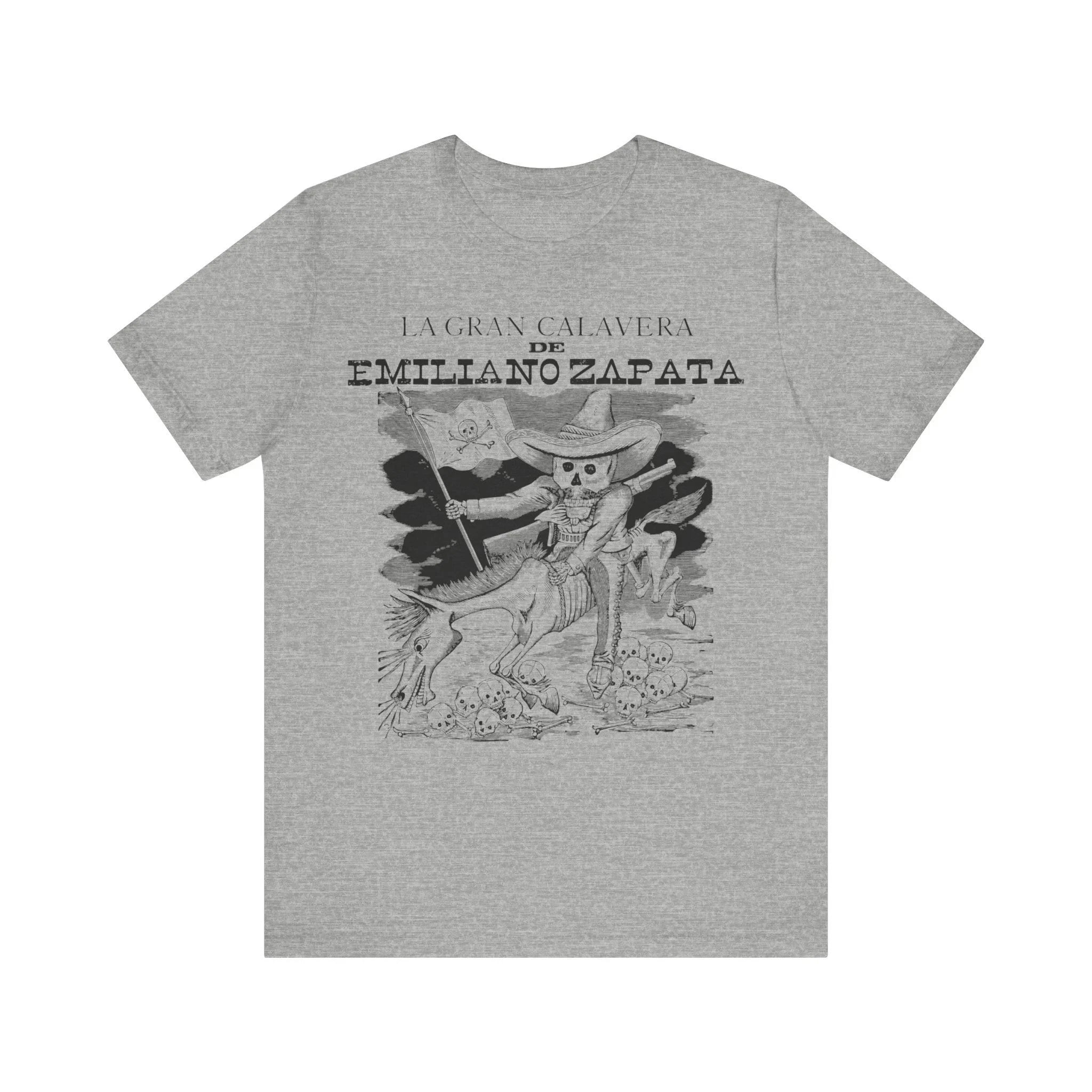 Calavera de Emiliano Zapata Jose Guadalupe Posada Shirt Mexican Heritage T-shirt Vintage Hispanic Folk Art Short Sleeve Tee