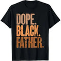 Men's Graphic T-Shirt, Dope Black Dad Soft 100% Cotton Round Neck Top, Casual Loose Fit Short Sleeve Father's Day Gift