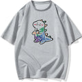 HOT SALE Dinosaur Print Stretch Tee Loose Soft and Comfortable Short Sleeved Top Suitable for All Season Casual Big and Tall