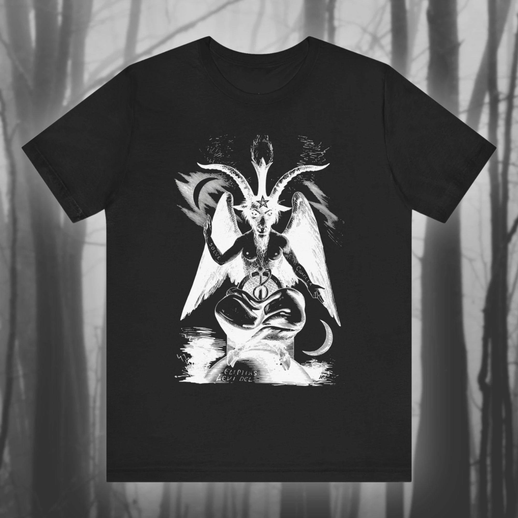 Baphomet Eliphas Levi Art Shabbat Goat Shirt Demon T-shirt Gothic Witchcraft Mystery Black Magic Unisex Jersey Short Sleeve Tee