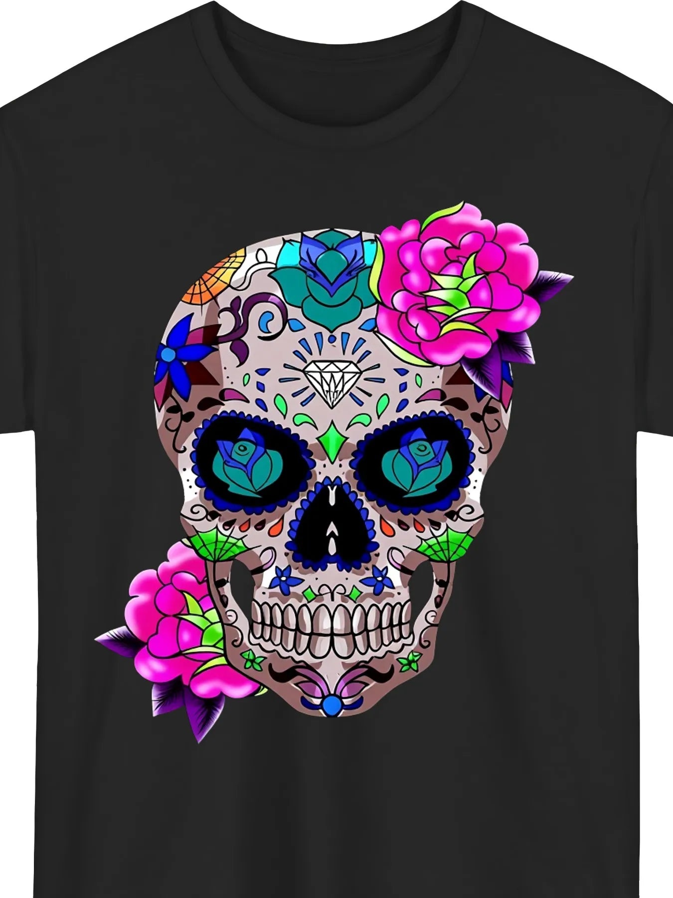 Sugar Skull Day of The Dead Cool Bone Head Skulls Gift Idea T-Shirt_00001