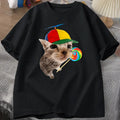 HOT SALE Funny Cat Design T-shirt for Men and Women Harajuku Short Sleeve Casual Breathable Loose Round Neck T-shirt Top Y2K Top