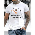 Men's Regular Fit Letter Graphic Round Neck Tee, Casual Short Sleeve Crew Neck T-shirt for Summer, Fashion Men's Top for Daily Wear, Crew Neck Graphic Tees, Men's T-shirt