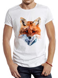 Korean-style Three-dimensional Print Vintage Geometric Fox Men T Shirt Casual Owl Male Tops Hipster Retro Pixl Wolf Printed Tee