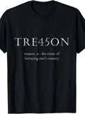 Anti- Treason TRE45ON Distressed Impeach T-Shirt T-Shirt Same Style for Men and Women 2025-2026 Summer Short-sleeved Printed T-shirt Pure Cotton 220G
