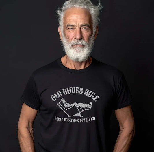Old Dudes Rule Shirt, Old Guy T Father's Day Gift for Dad, Grandpa, Pap Uncle, Boyfriend, Husband, Funny Present for Him Shirt