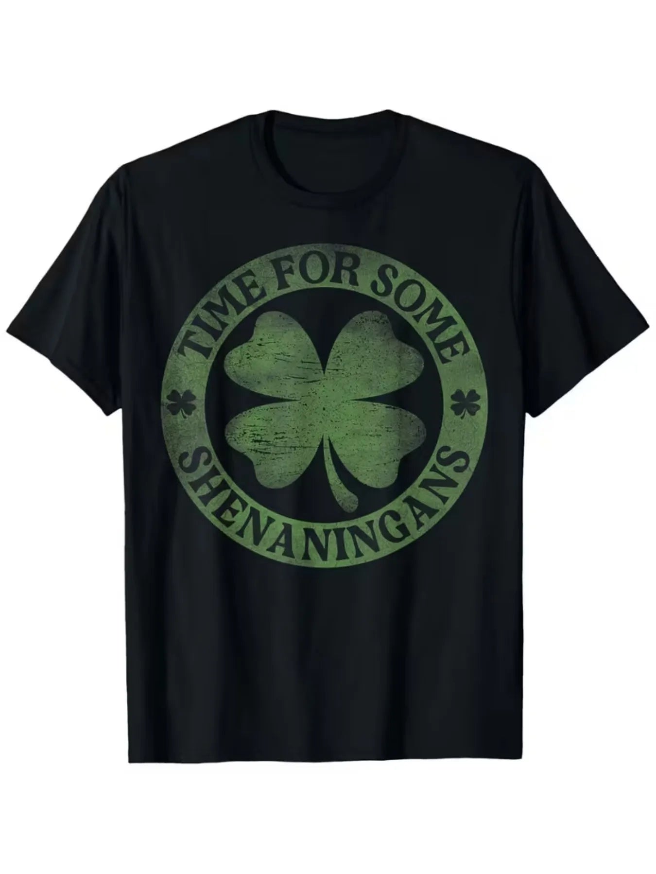 Men'S Casual Athletic Fashion Trendy Fitness Outdoor Home Short Sleeve, St. Patrick'S Day, Fashion Pattern 2D Print, Elastic Comfortable, Suitable for Exercise, Travel, Casual Daily Wear - Regular Fit Round Neck, Knit Fabric