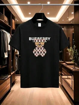 Trendy Luxury Teddy Bear Print T Shirt for Men Women Oversized Casual Short Sleeve Cotton Blend Tee Streetwear Fashion Tops