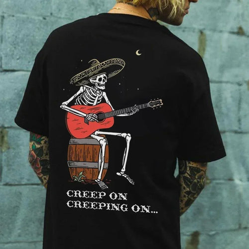 2025 HOT Horror Devil Dark Punk Skull Graphic Tshirts Harajuku Retro T-Shirt Unisex Black White Casual Tee Summer Tee Camisetas