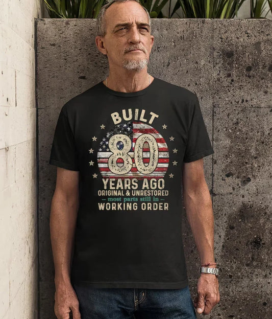 Built 80 Years Ago Shirt Vintage 1946 Shirt Birthday Gift Turning 80 Gift, Retro Classic T-Shirt for Him Birthday Gift for Men