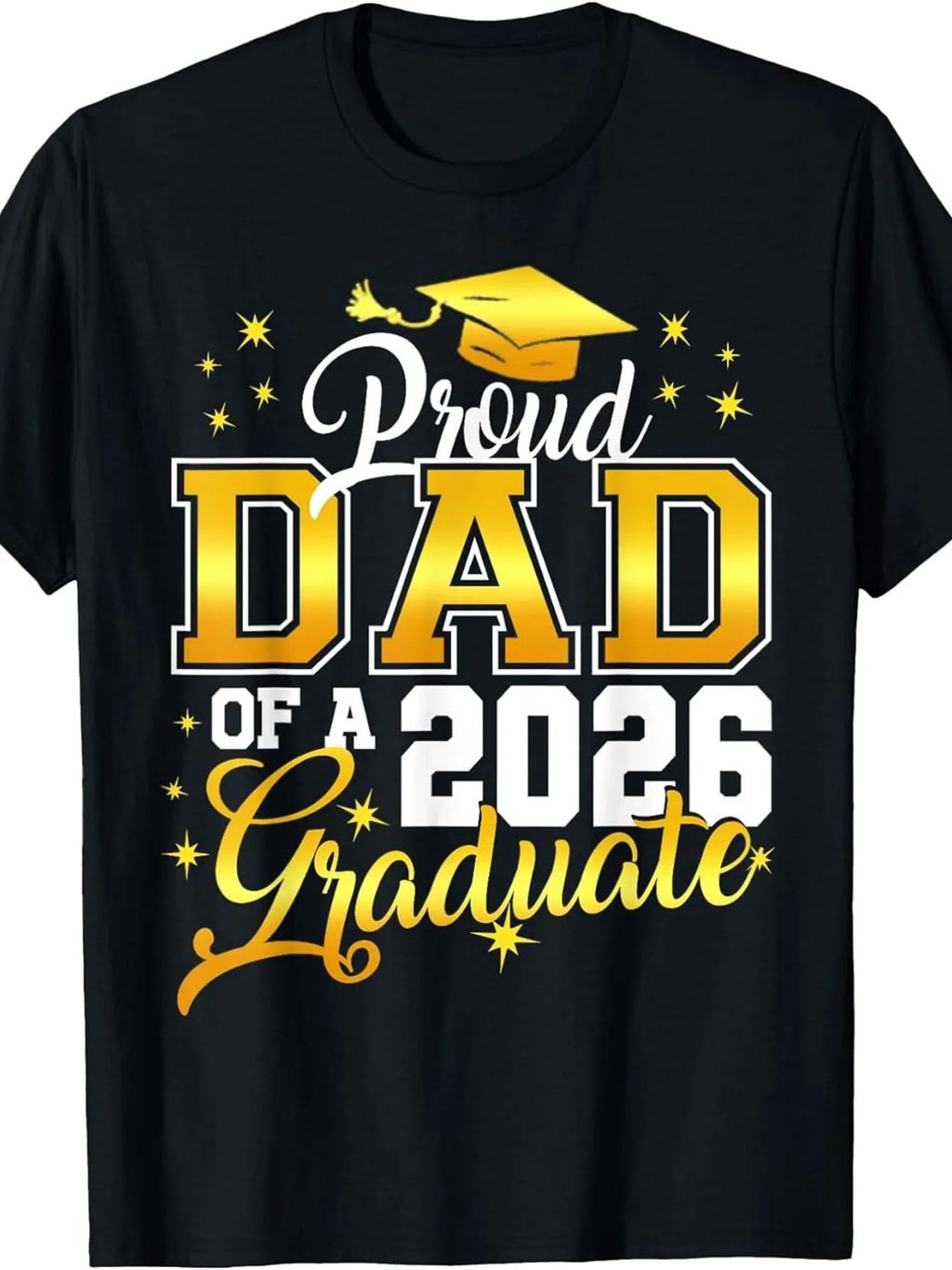 Men's Large Retro Graduation T-Shirt: 2026 12th Grade Graduate Gift for Dad, Thank You Dad Shirt, Machine Washable Round Neck Casual Wear for Events & Everyday Outfits, Plus Size