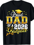 Men's Large Retro Graduation T-Shirt: 2026 12th Grade Graduate Gift for Dad, Thank You Dad Shirt, Machine Washable Round Neck Casual Wear for Events & Everyday Outfits, Plus Size