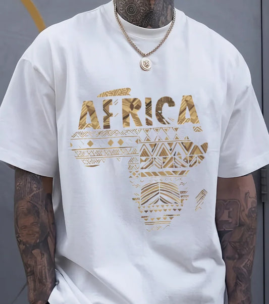 Comfortable and Breathable T-Shirt with African Tribal Casual Wear Men Casual Short Sleeve Tee Crew Neck Soft Adorable Tees Tops