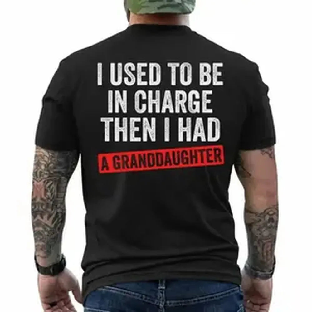 I Used To Be In Charge Then I Had A/ Two/Three Granddaughter Printed Men's T-Shirt, Fathers Day Gift Ideas, Gift For Dad- Grandpa, Underwear Tshirt, Streetwear Human, Gift For Dad, Menswear, Tops, Gift for Husband, Unisex