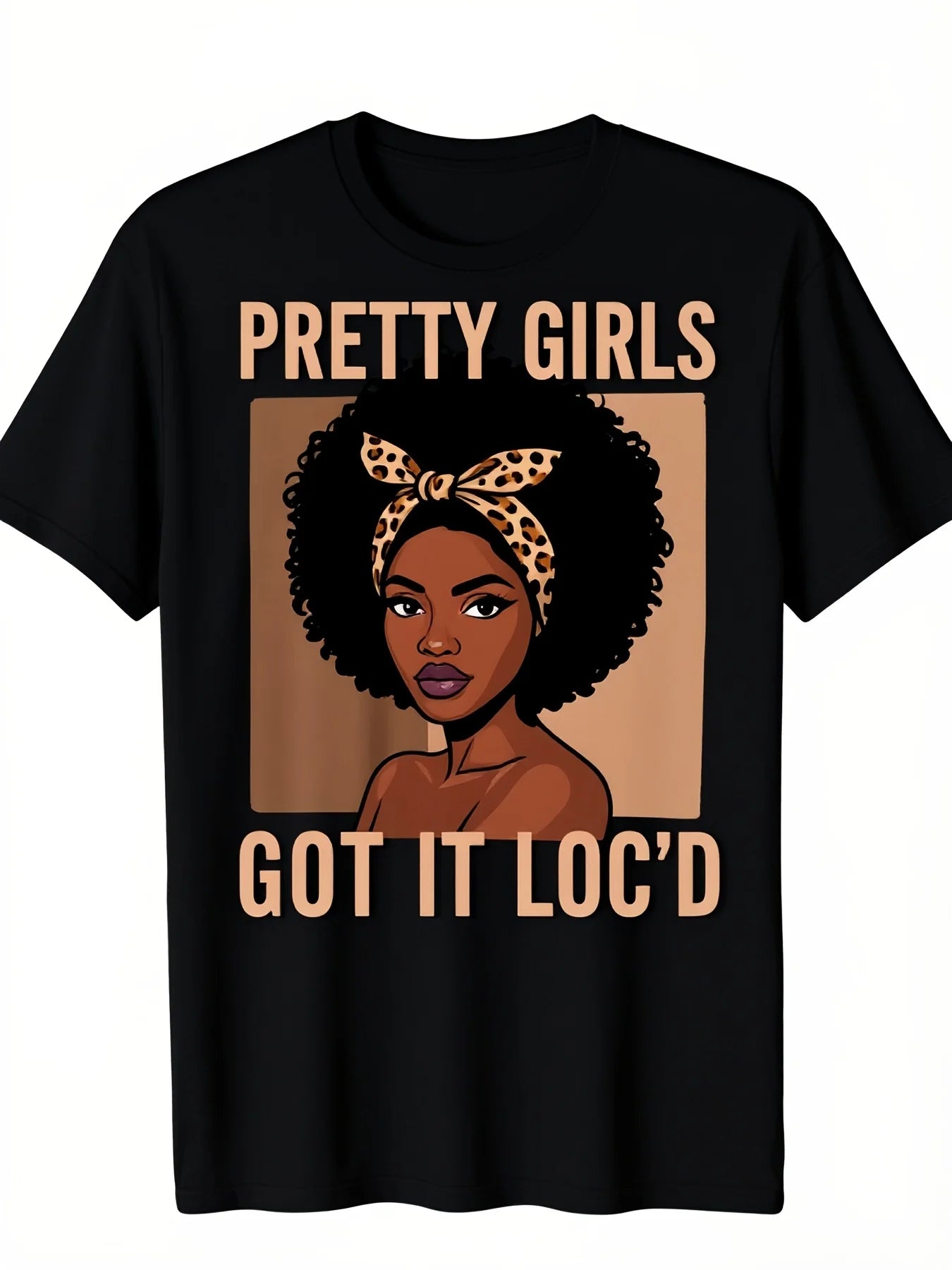 Men'S 'Pretty Got It Loc'D' Black Afroamerican Hair Graphic T-Shirt | Soft, Breathable, Moisture Absorbent, Crew Neck, Short Sleeve, Street Style, Casual Top, Perfect Gift For Men, All-Season, Vintage Style, Geometric-Pattern, Machine Washable