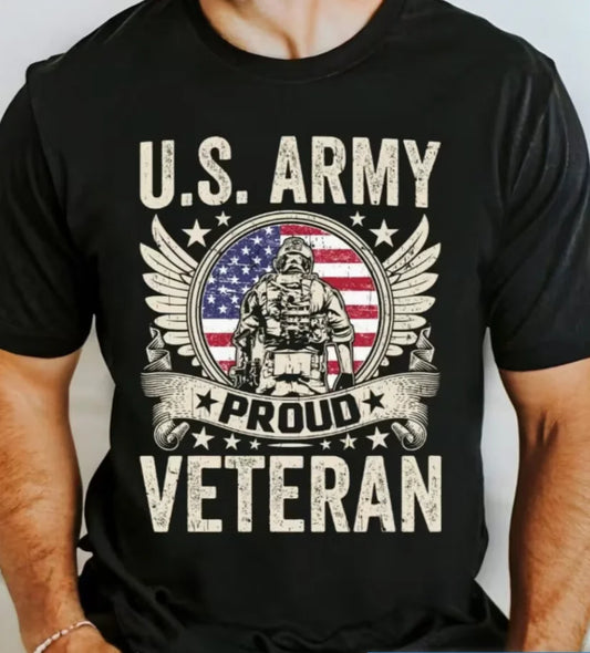 US Army Proud Veteran Men's Cotton T-Shirt - Super Soft, Moisture-Wicking & Breathable  Perfect for Daily Wear, Fitness & Sports