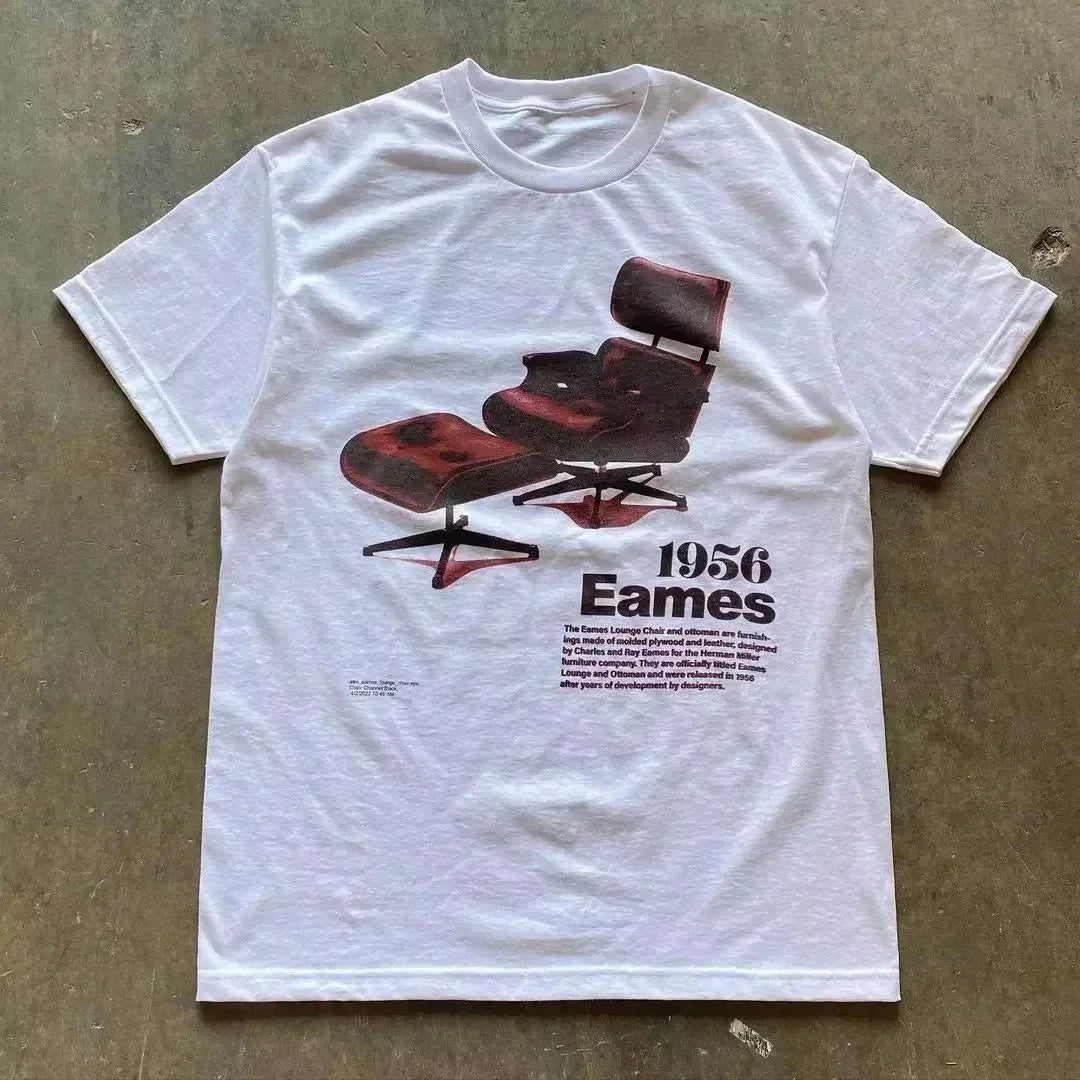 2025 Summer Fashion Tee Men Women Cotton T-shirt Y2K Loose Street Letter Print Short Sleeve Casual T-shirt  Retro Harajuku Top