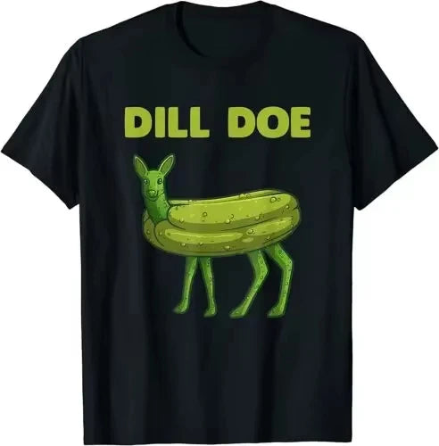 HOT SALE in Summer NEW LIMITED Funny Pickle Art Men Women Dill Doe Deer Green Dill Pickle T-Shirt Soft and Comfortable