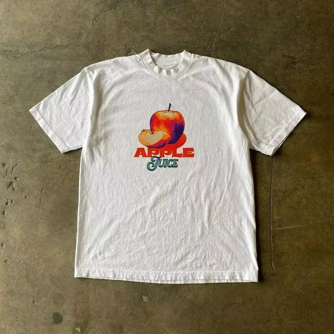 2025 Summer Fashion Tee Men Women Cotton T-shirt Y2K Loose Street Letter Print Short Sleeve Casual T-shirt  Retro Harajuku Top