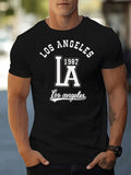 Men'S Casual Short Sleeve Top Featuring a Classic Vintage Los Angeles 1987 Graphic Print