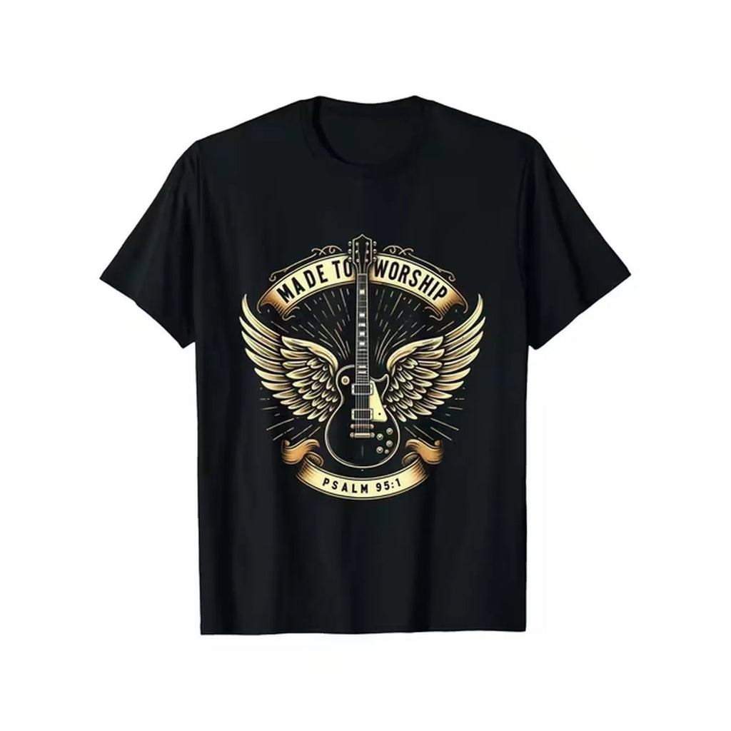 item picture mens cotton worship t shirt featuring psalm 95 1 from the christian bible