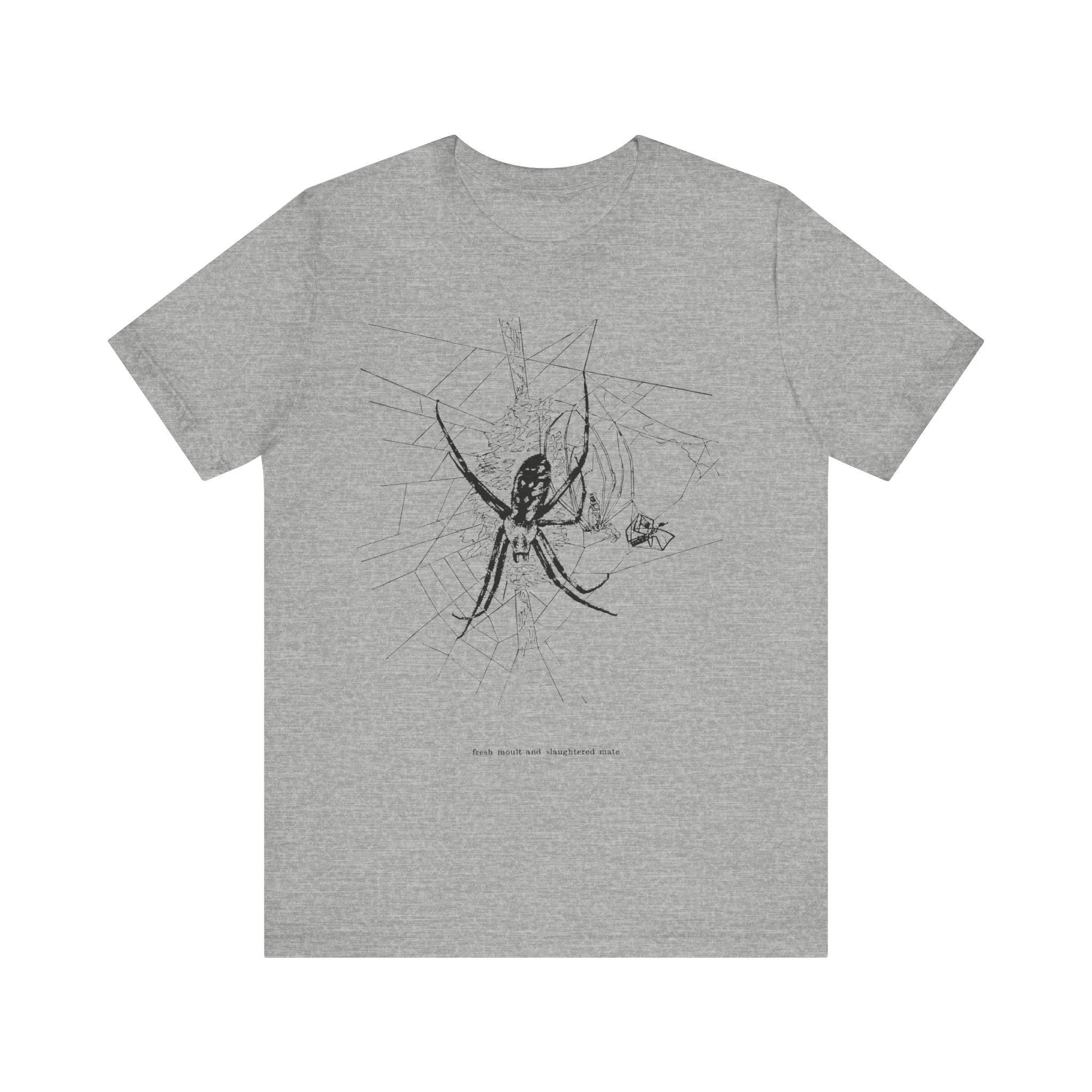Fresh Fur Spider Shirt Creepy Creature T-shirt Gothic T-shirt Black Widow Male Argiope T-shirt Gothic Neutral Short-sleeved Tee