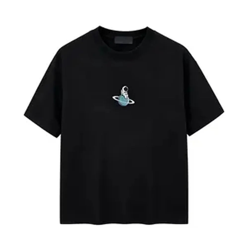Men's Heavyweight 100% Cotton Graphic T-Shirt Solar System Planet Print Casual Short Sleeve Tee Round Neck Summer Top for Teens & Young Adults Machine Washable Regular Fit Streetwear Soft Sweatshirt Tshirt