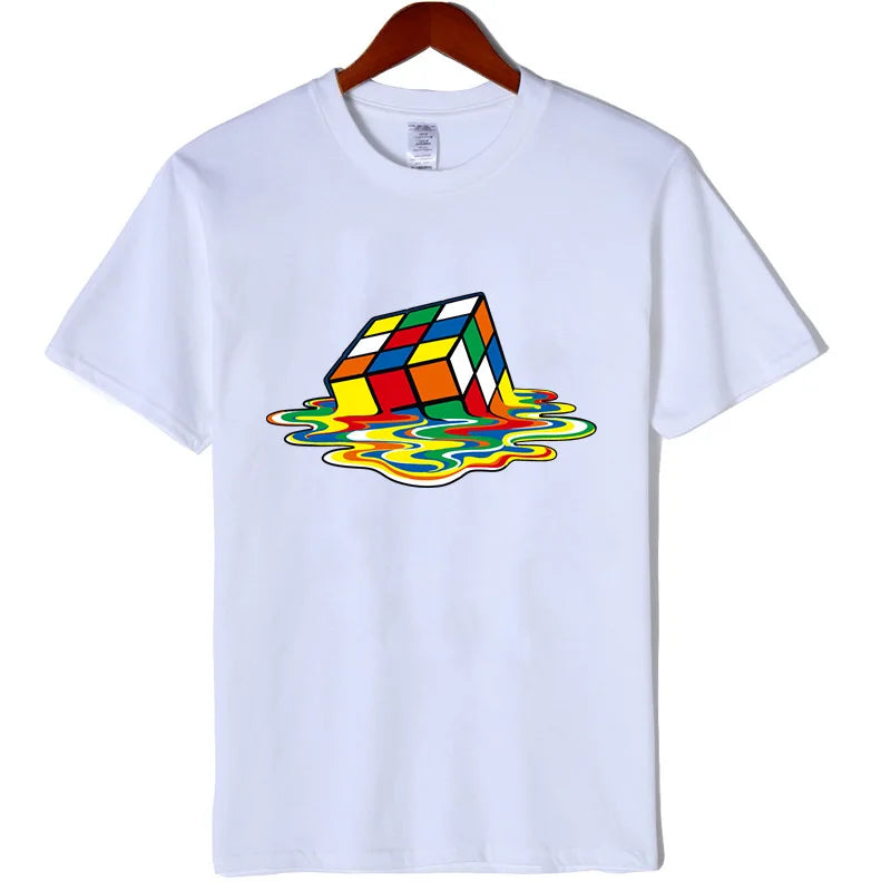 Summer T-shirt High Quality Soft and Comfortable Cotton Magic Square Print O Collar Men's T-shirt Casual Cool Hip Hop T-shirt