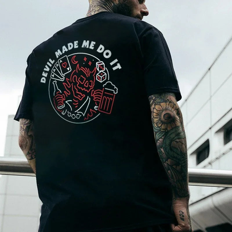 2025 HOT Horror Devil Dark Punk Skull Graphic Tshirts Harajuku Retro T-Shirt Unisex Black White Casual Tee Summer Tee Camisetas