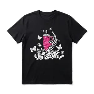 Floral Trophy Men's Graphic TShirt, 100% Cotton Short Sleeve Soft Top, Vintage Artistic Graphic Print Design, for Daily Wear, Streetwear, Birthday Gift, Gift for Men, Women and Friends