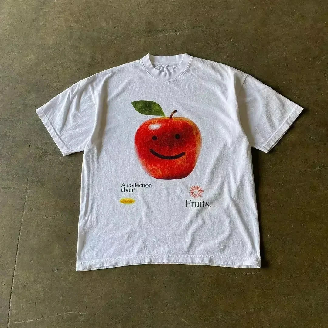 2025 Summer Fashion Tee Men Women Cotton T-shirt Y2K Loose Street Letter Print Short Sleeve Casual T-shirt  Retro Harajuku Top