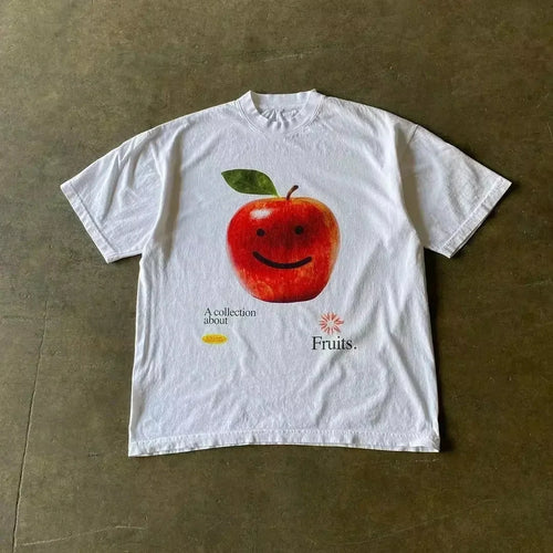 2025 Summer Fashion Tee Men Women Cotton T-shirt Y2K Loose Street Letter Print Short Sleeve Casual T-shirt  Retro Harajuku Top