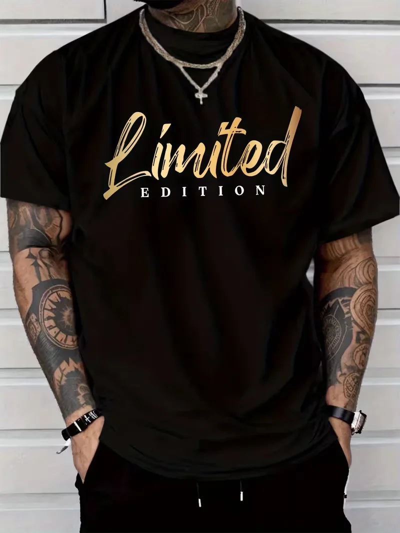 Women's Limited Edition Letter Print T-Shirt Summer T-Shirt Casual Wear Round Neck Short Sleeve Casual Wear and Fashionabl