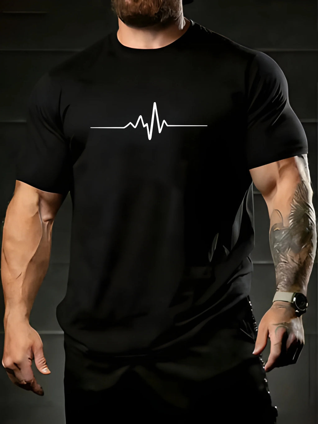 Heartbeat Rhythm | Men's Trendy Short-Sleeve Shirt