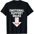 Halloween Crude Humor T-Shirt - Inappropriate Emotional Support Snake Graphic, Smooth Soft Seamless Cotton Fabric, Casual Streetwear Sports Top