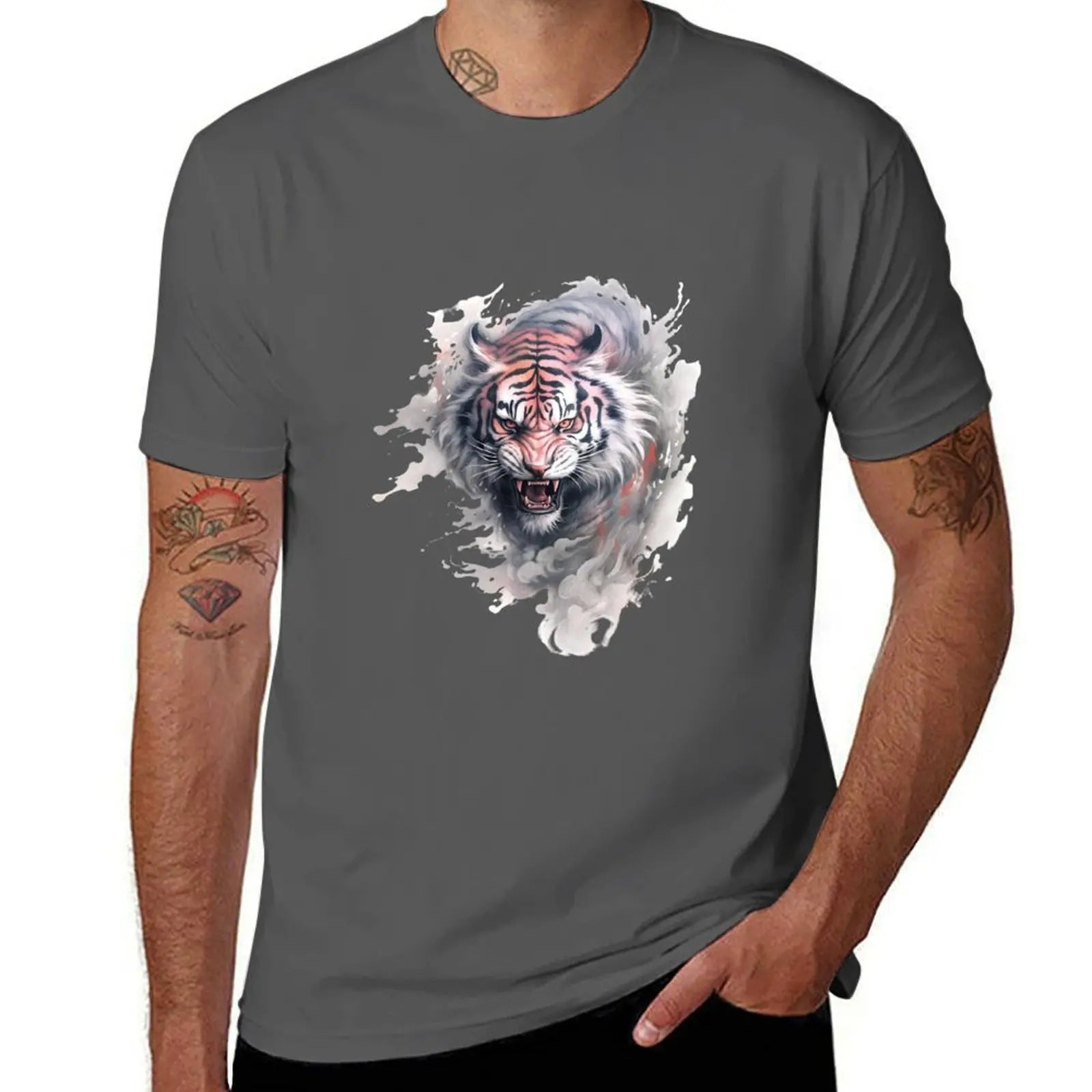 HOT SALE Tiger Cloud T-Shirt T Shirts for Man Graphic Tees Man T Shirt T-Shirt Soft and Comfortable High Quality T-shirts Custom