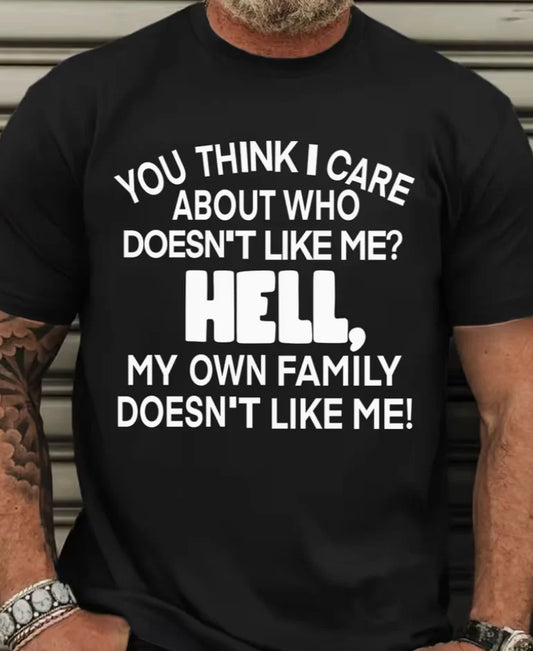 Plus Size Men'S Casual Short-Sleeve T-Shirt with Slogan And Letter Print T-Shirts