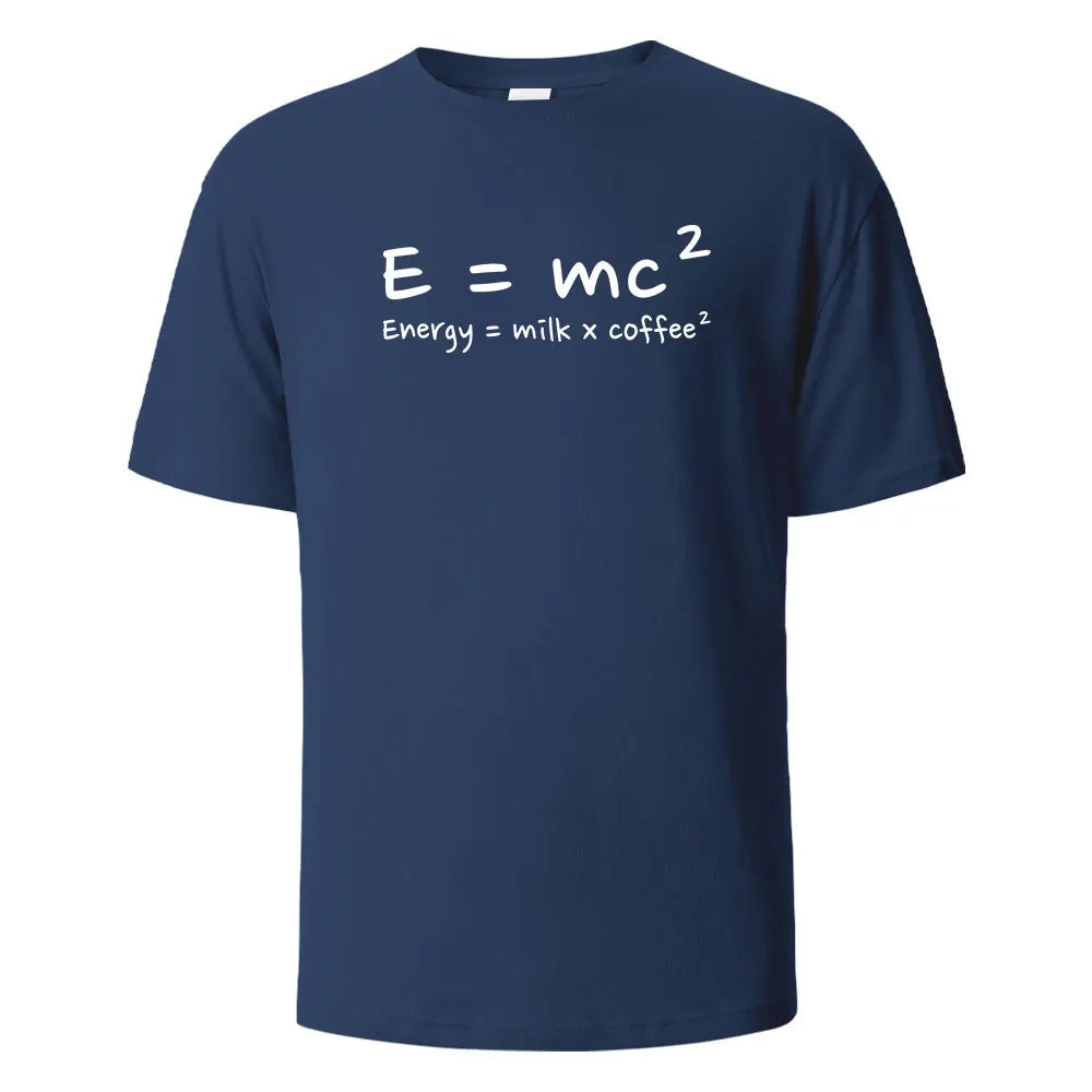 Fresh Funny Formula Energy Milk Coffee Print Tee 100% Cotton Summer Tee for Men and Women Oversize Casual Tops HOT SALE