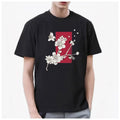HOT SALE Dongdongjing Cherry Blossom White Crane Fan Beautiful Tee Men T Shirt Women Fashion Soft Comfortable Cotton Casual Top