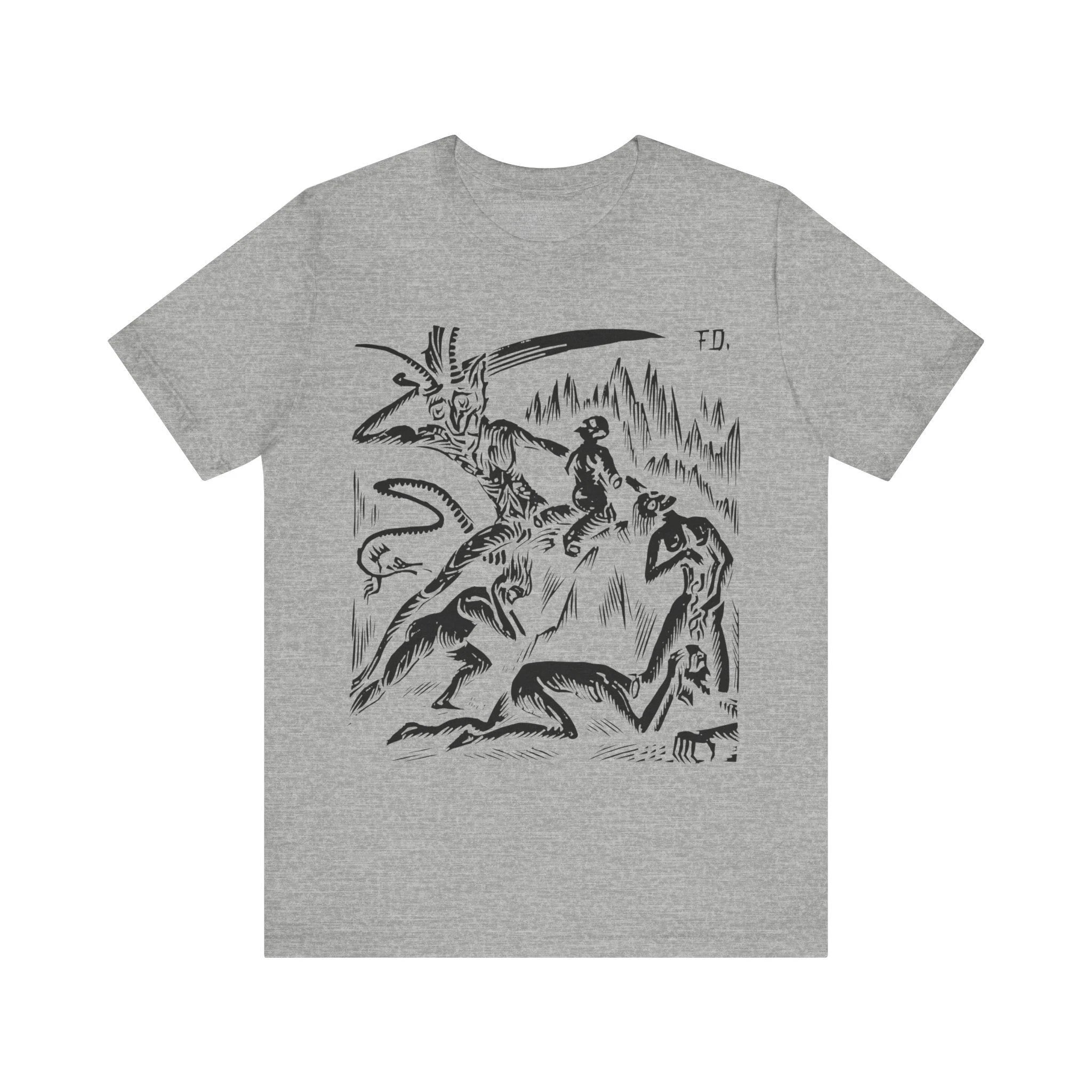 Hell XXVIII Ferdis Dusa Art Vintage Creepy Horror Shirt Horror T-shirt Dante's Inferno The Divine Comedy Short Sleeved T-shirts