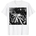 HOT SALE Funny Rock Show Cat Meme Cute Tabby Kitten Crowd Surfing T-shirt Humorous Kitty Star Y2k Street Wear Rap Hip Hop Tee