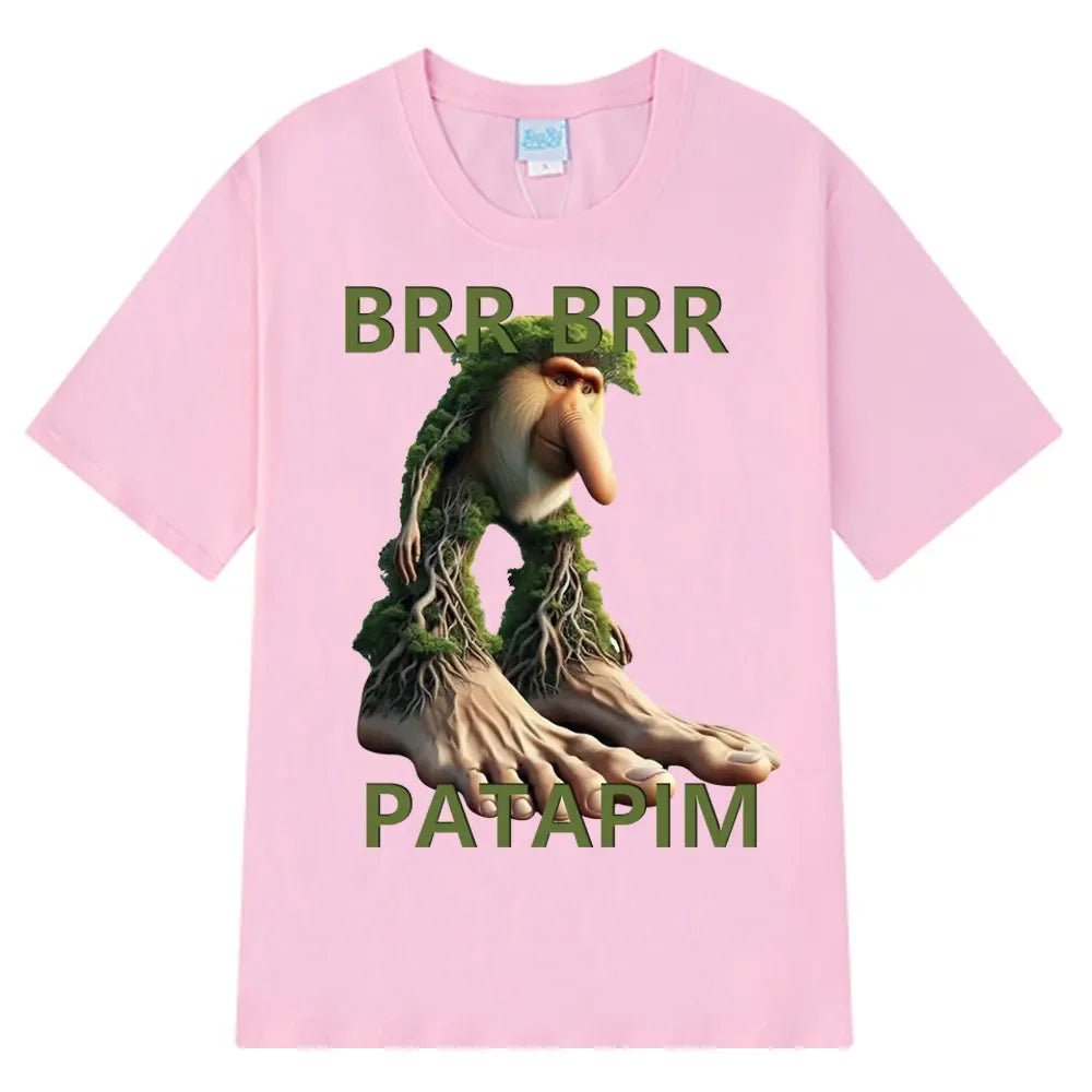 HOT  Brr Brr Patapim T Shirt Funny Italian Brainrot Meme Graphic T-shirt Men Women Summer Cotton Cozy Soft O-Neck T-shirts Tops