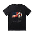 Men Women Patriotic American Flag Floral Graphic T Shirt Vintage Short Sleeve Soft Tops Independence Day BBQ Daily Casual Holiday Gift Tees