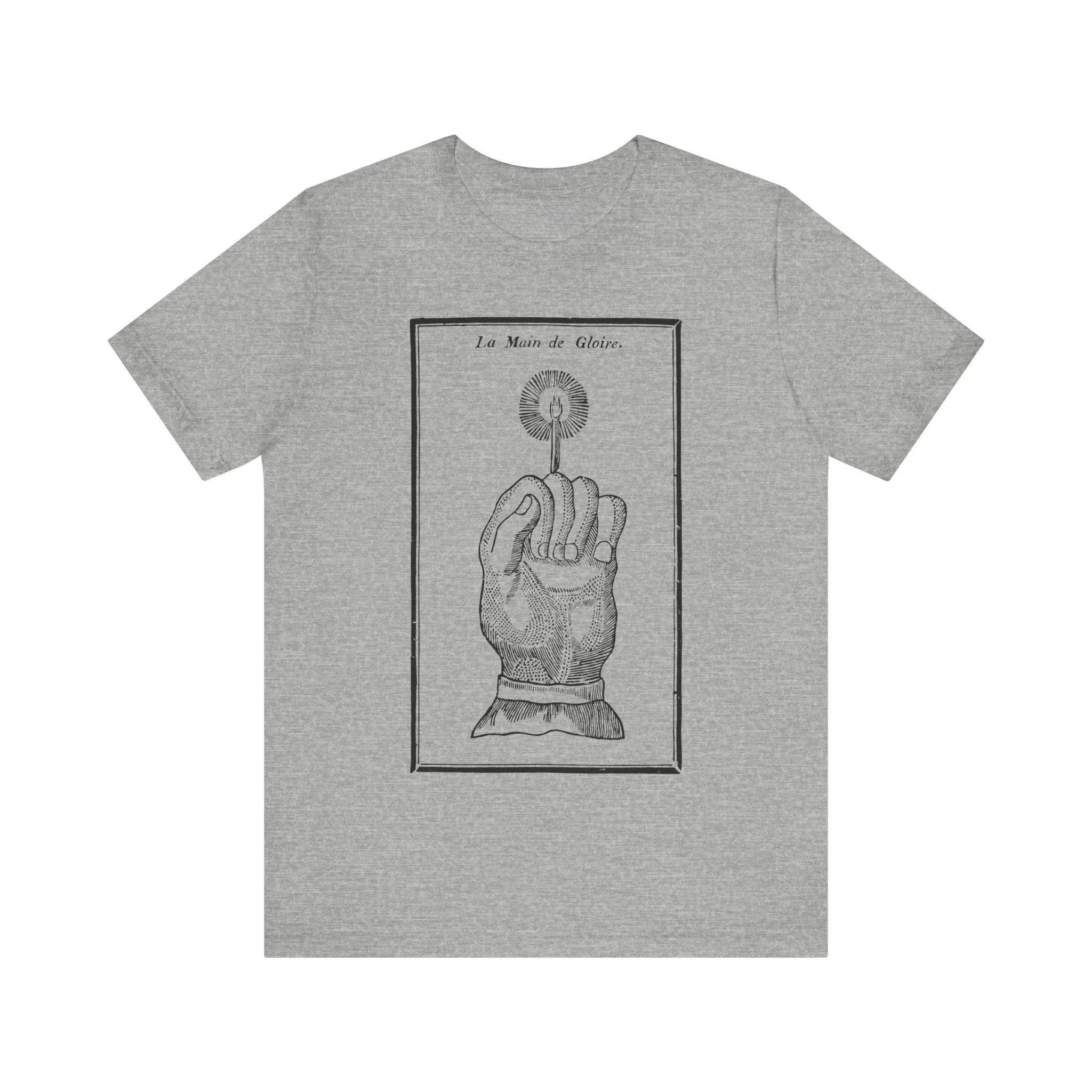 Hand of Glory II Vintage Mystery Shirt Voodoo T-shirt Magic Creepy Art Witch Black Magic Gothic T-shirt Unisex Short-sleeved