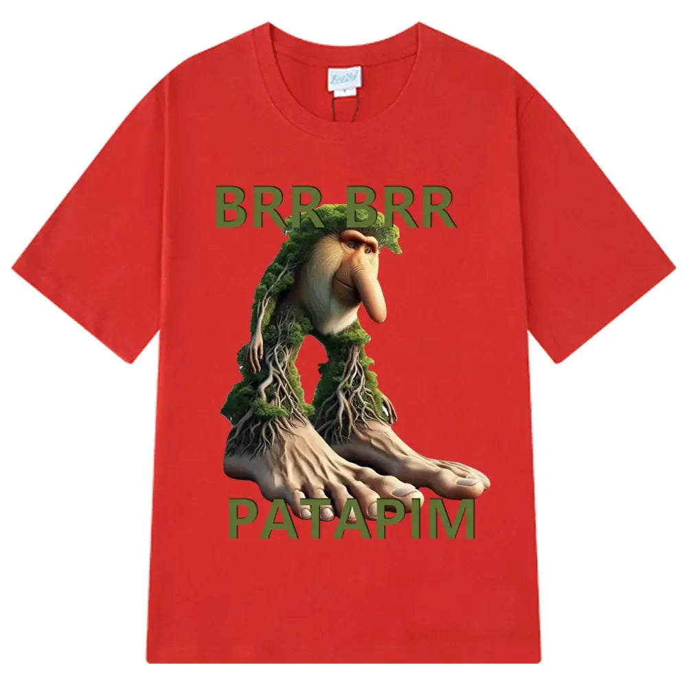 HOT  Brr Brr Patapim T Shirt Funny Italian Brainrot Meme Graphic T-shirt Men Women Summer Cotton Cozy Soft O-Neck T-shirts Tops