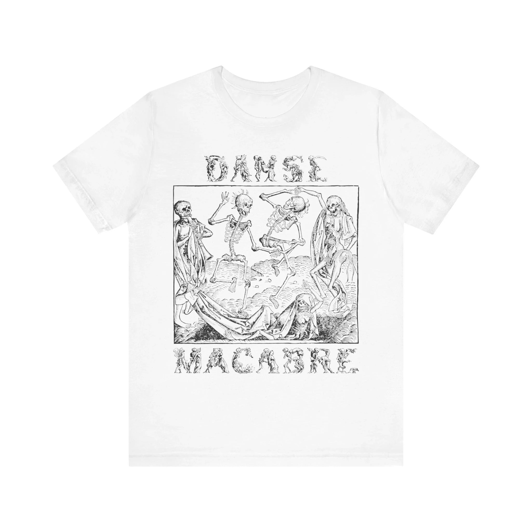 Dance of Terror Gothic Art Shirt Dance of Death T-shirt Goth T-shirt Mementos of Death Ghost Unisex Jersey Short-sleeved T-shirt