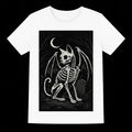 HOT SALE Gothic Skeleton Cat Shirt Halloween Horror Aesthetics Cat and Moon Creepy Cute Witch Fall Tee Scream Skull Tees