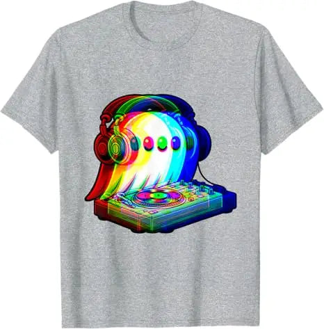 HOT SALE House Music Ghost Dj Optical Illusion EDM Halloween Rave Dj T-shirt Humor Funny Rock Graphics Outfit Short Sleeve Top