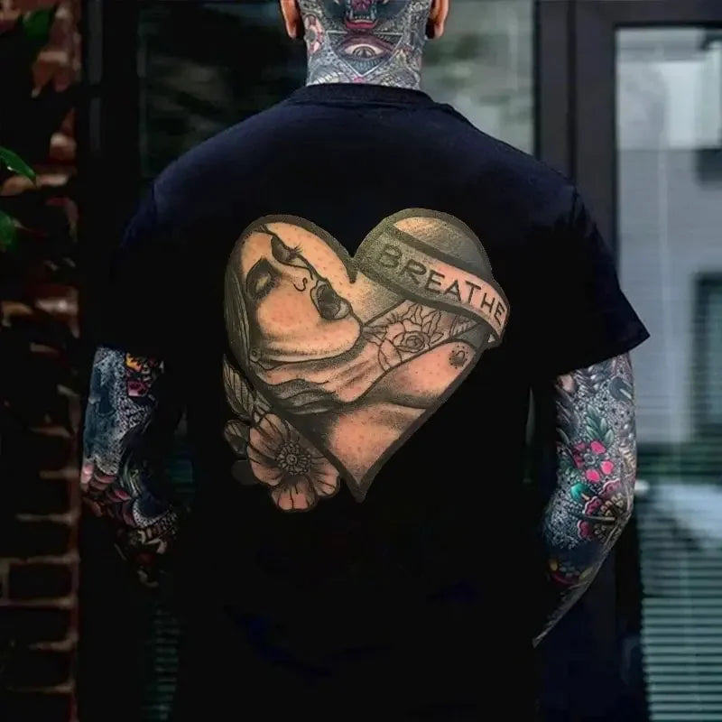 HOT SALE Cotton Summer T-shirt Men's Vintage T-shirt Men's Oversized Quick Drying Strange Short Sleeve Fashion Casual Stretchy
